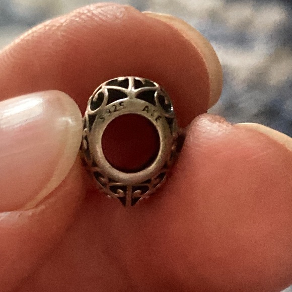 Heart charm with purple stone that fits Pandora bracelet - Picture 5 of 5